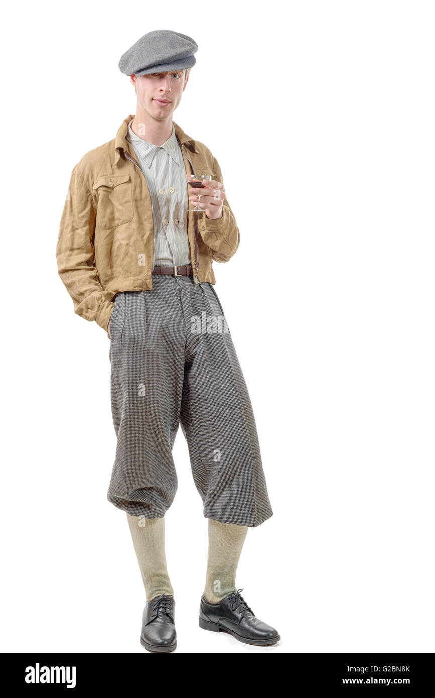 Un jeune homme style rétro, vêtements vintage, 40 Photo Stock - Alamy