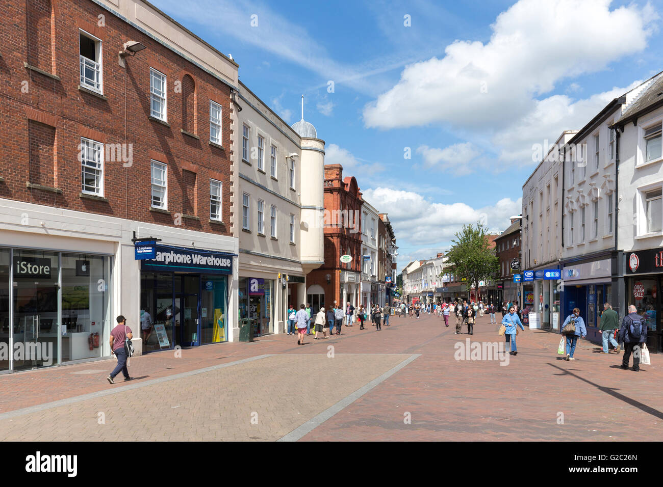 Rue commerçante, Hereford, Royaume-Uni Banque D'Images