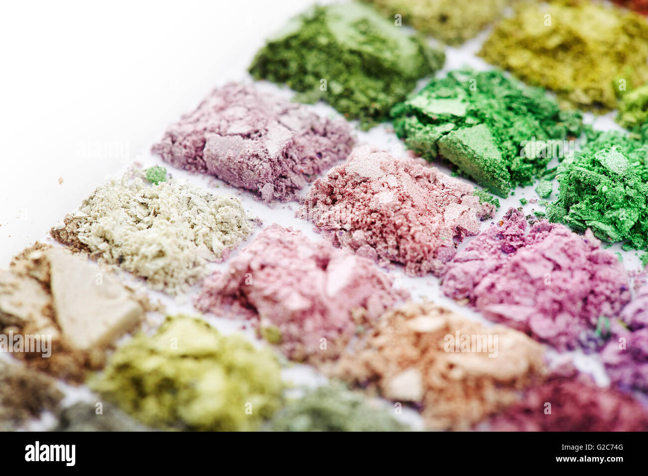 Palette ombres à paupières écrasées closeup Banque D'Images