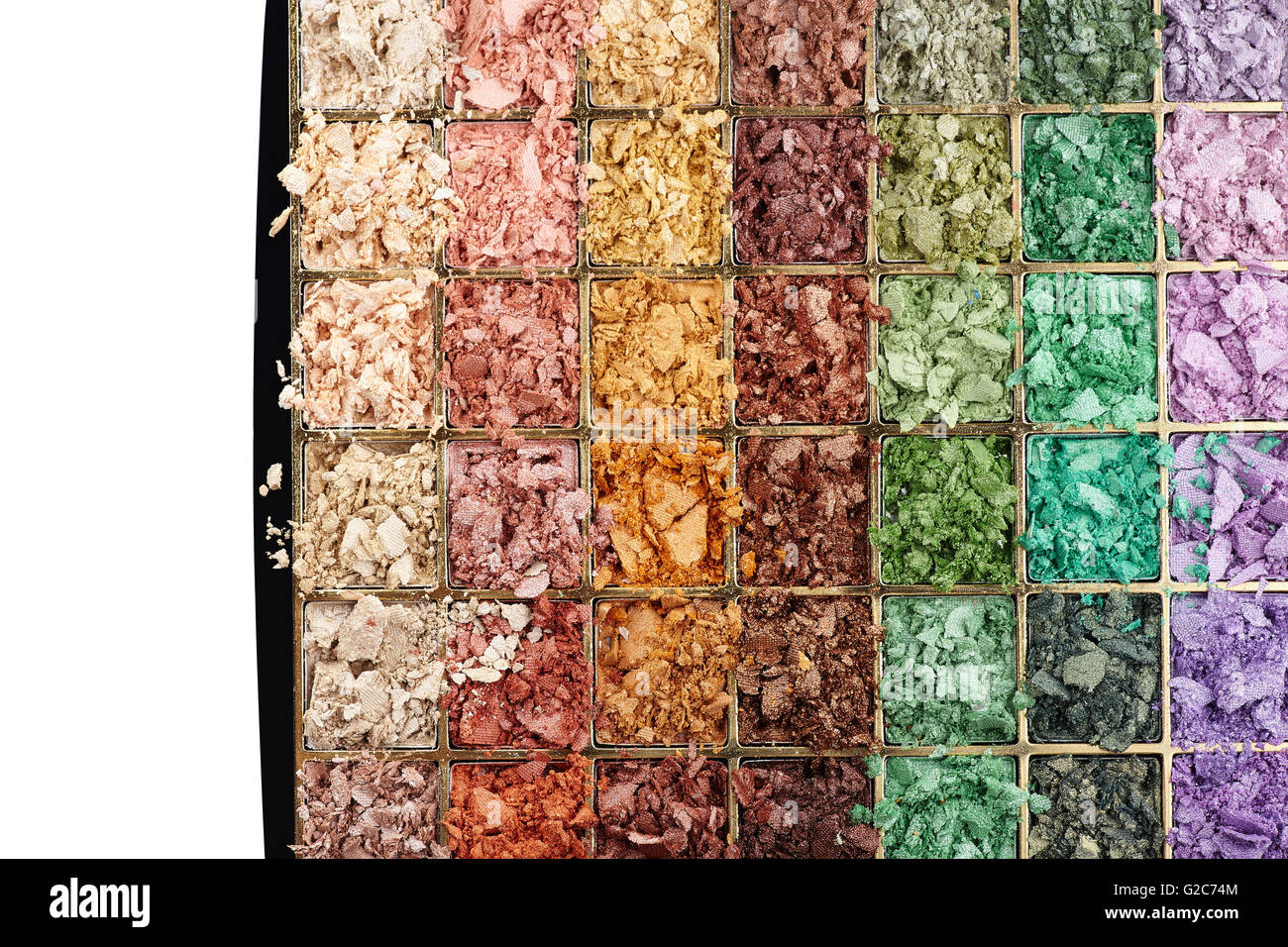 Palette ombres à paupières écrasées closeup Banque D'Images