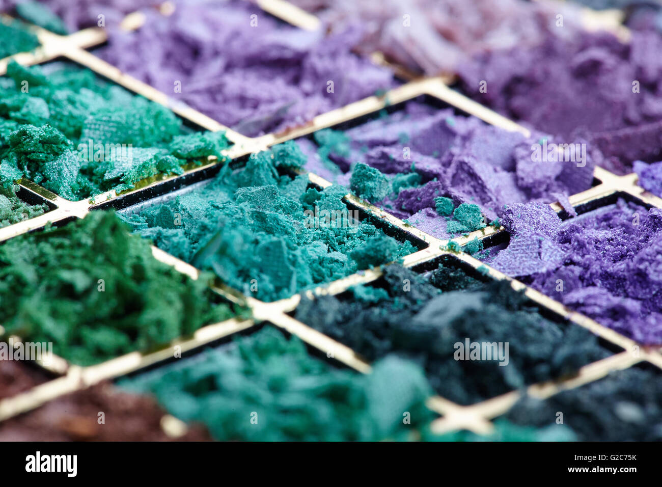 Palette ombres à paupières écrasées closeup Banque D'Images