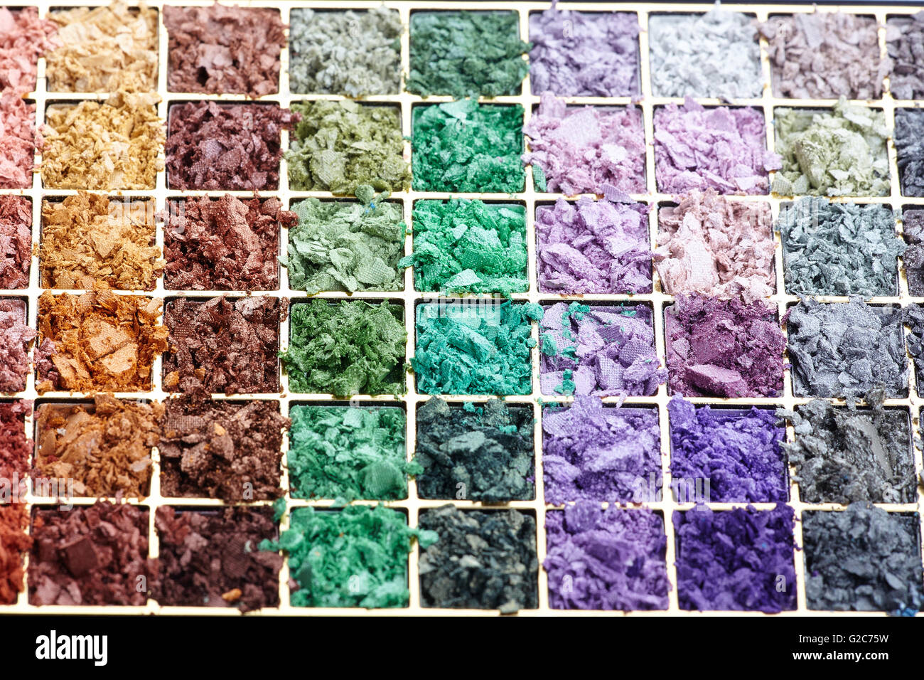 Palette ombres à paupières écrasées closeup Banque D'Images