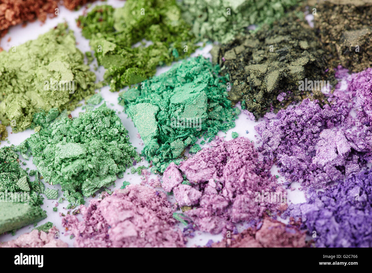 Palette ombres à paupières écrasées closeup Banque D'Images