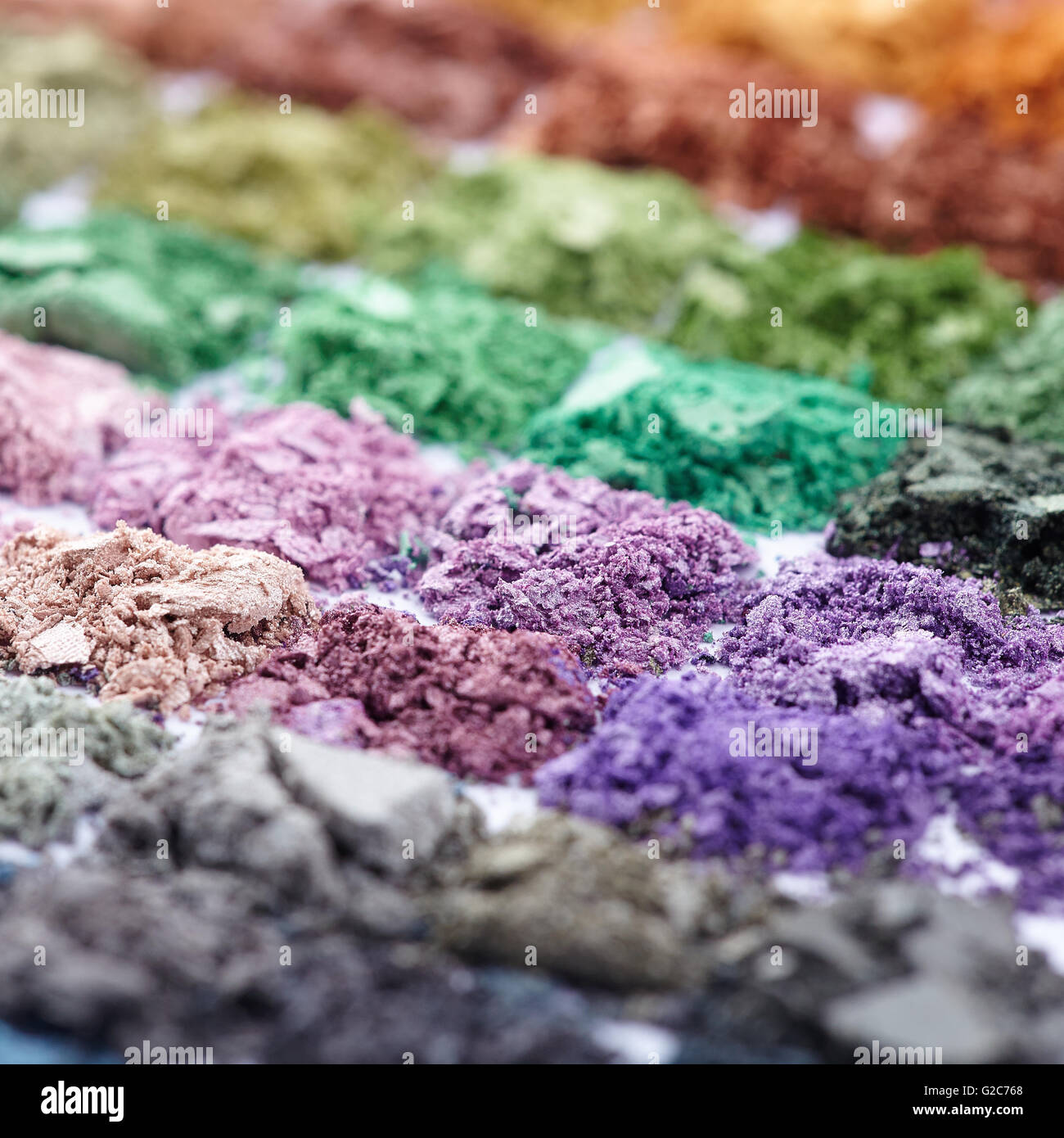 Palette ombres à paupières écrasées closeup Banque D'Images