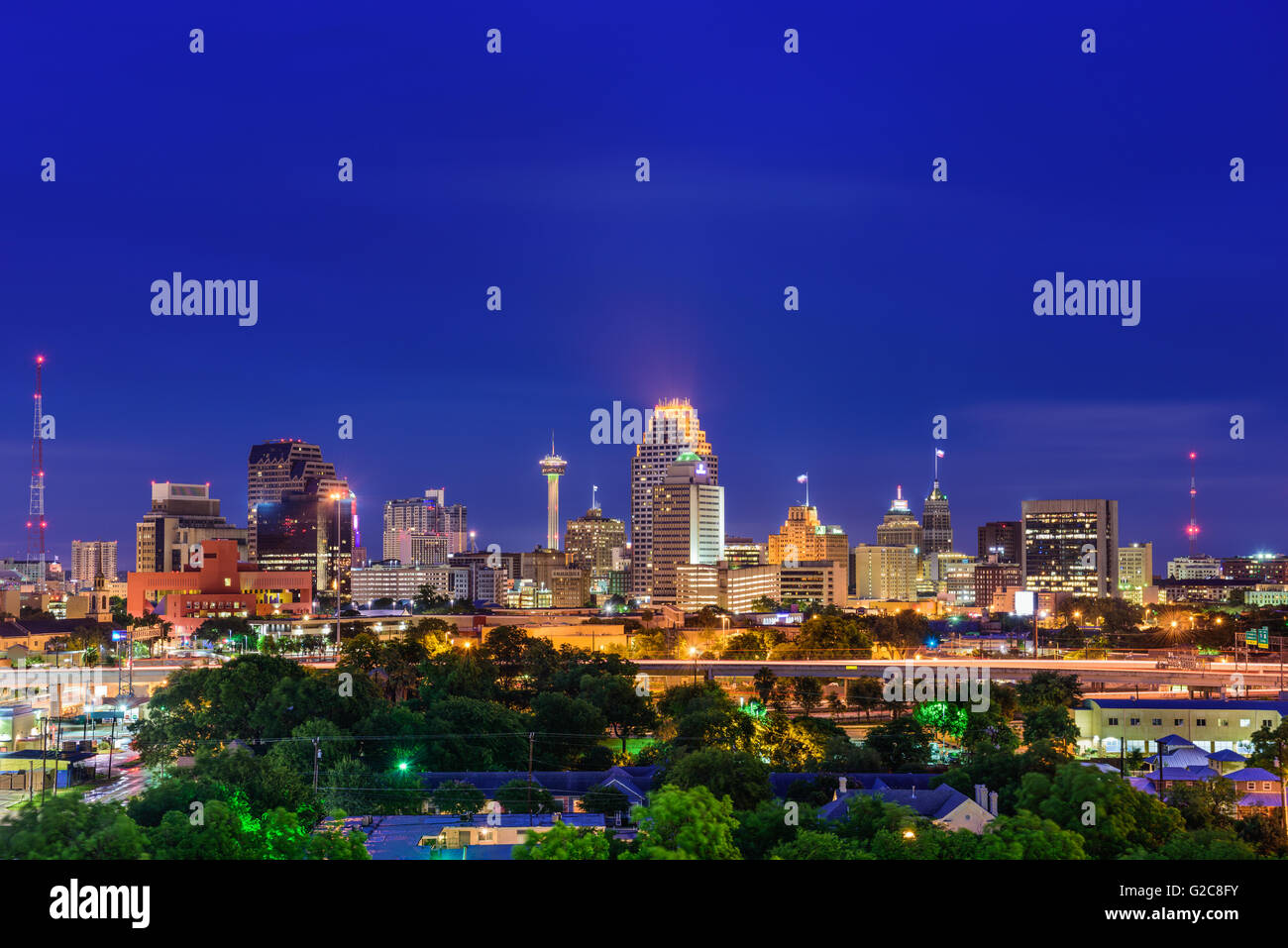 San Antonio, Texas, Etats-Unis d'horizon. Banque D'Images