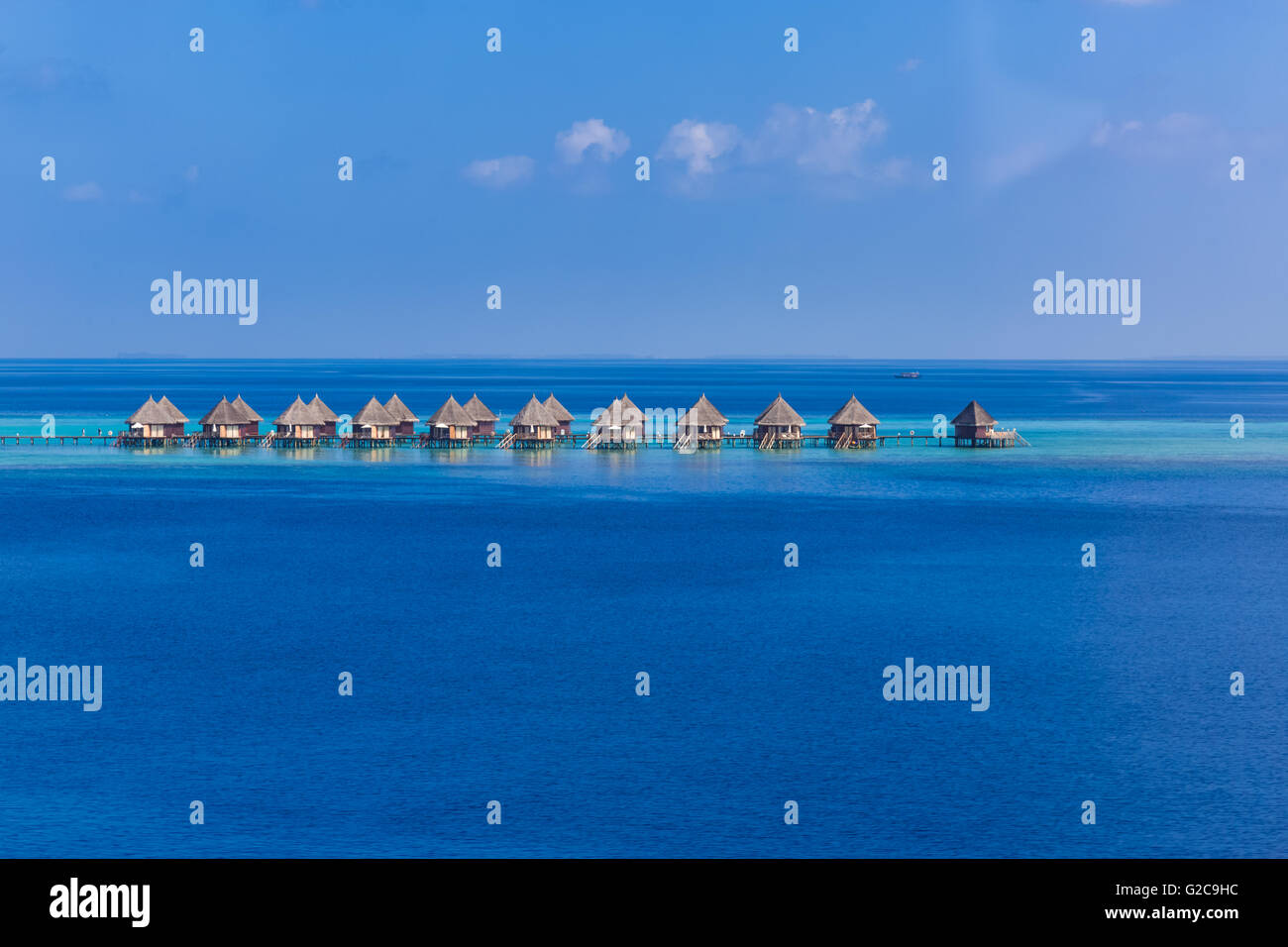 Vue aérienne sur l'île des Maldives Banque D'Images