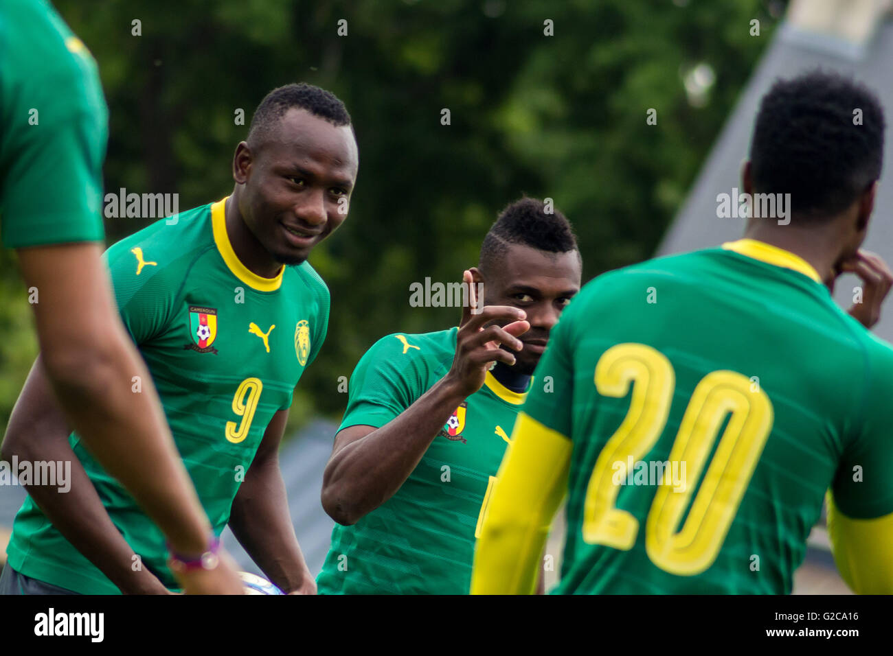 L'équipe nationale de football du Cameroun session de formation à Nantes, France. Banque D'Images