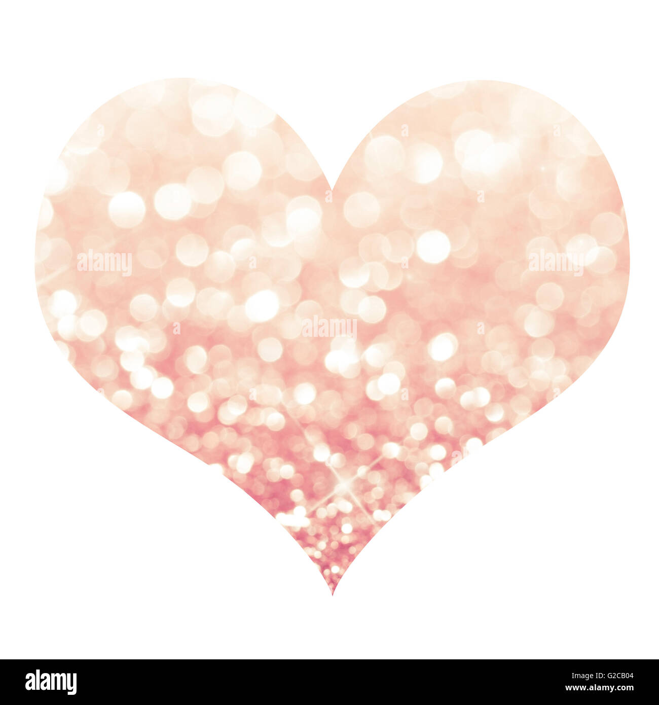 Forme de coeur rempli d'une glitter image sur fond blanc Banque D'Images