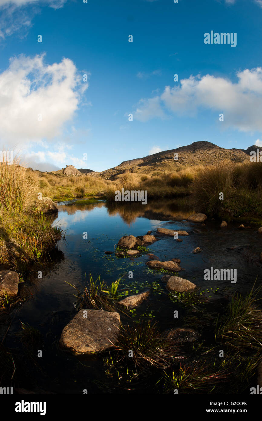 Flux de haute altitude dans les terres de télévision brésilienne Banque D'Images Flux de haute altitude dans les terres de télévision brésilienne Banque D'Images