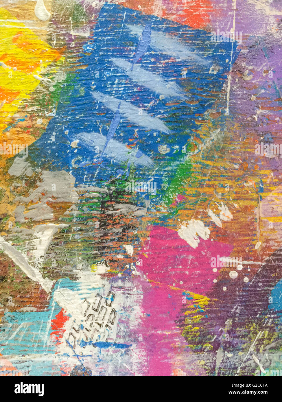 Détail d'un tableau de l'artiste dans un atelier d'artiste Banque D'Images