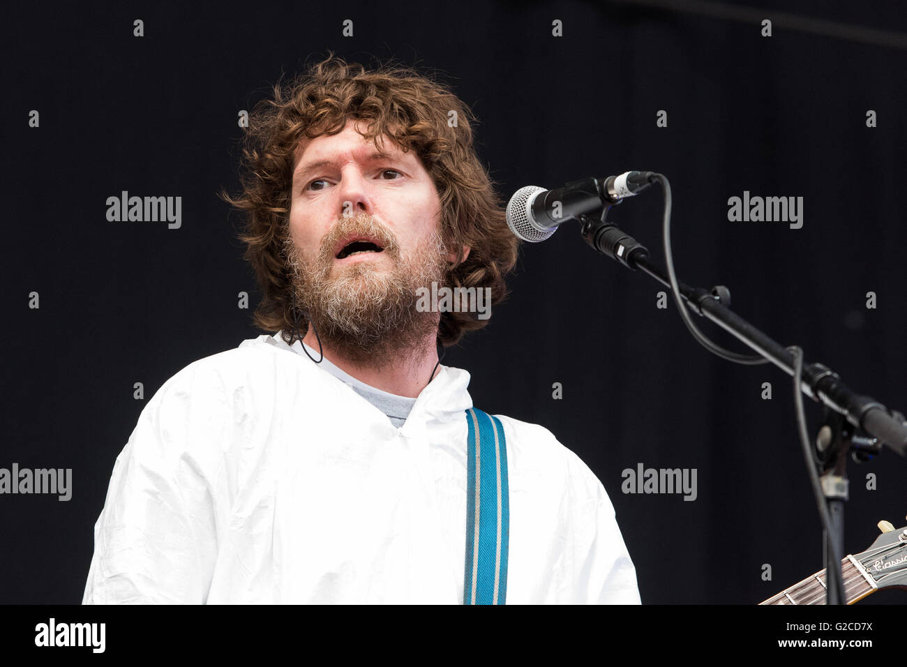 Super Furry Animals soutenir Manic Street Preachers au Liberty Stadium, Swansea. 28 mai 2016. Sur la photo : Huw Bunford Banque D'Images