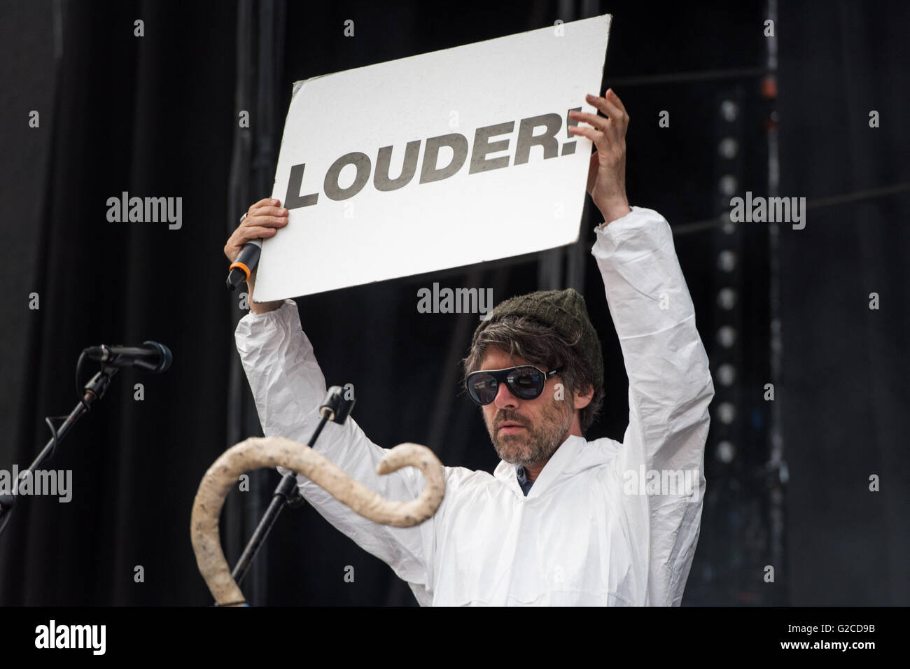 Super Furry Animals soutenir Manic Street Preachers au Liberty Stadium, Swansea. 28 mai 2016. Sur la photo : Gruff Rhys Banque D'Images