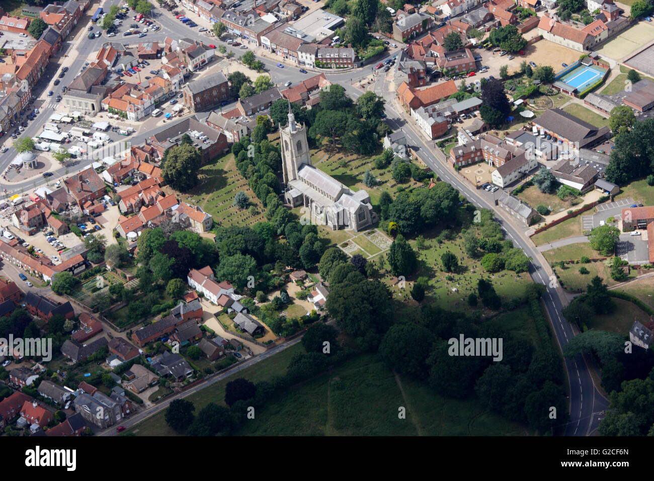 Vue aérienne de Swaffham Banque D'Images
