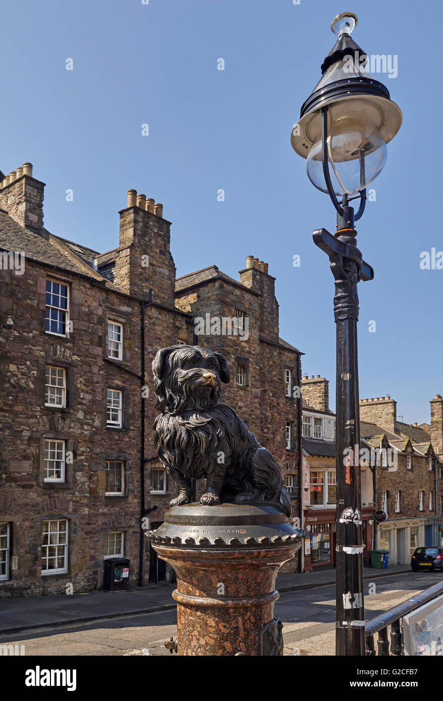 La statue d'Édimbourg à Kampa le fidèle chien à l'extérieur de The Greyfriars kirkyard Banque D'Images