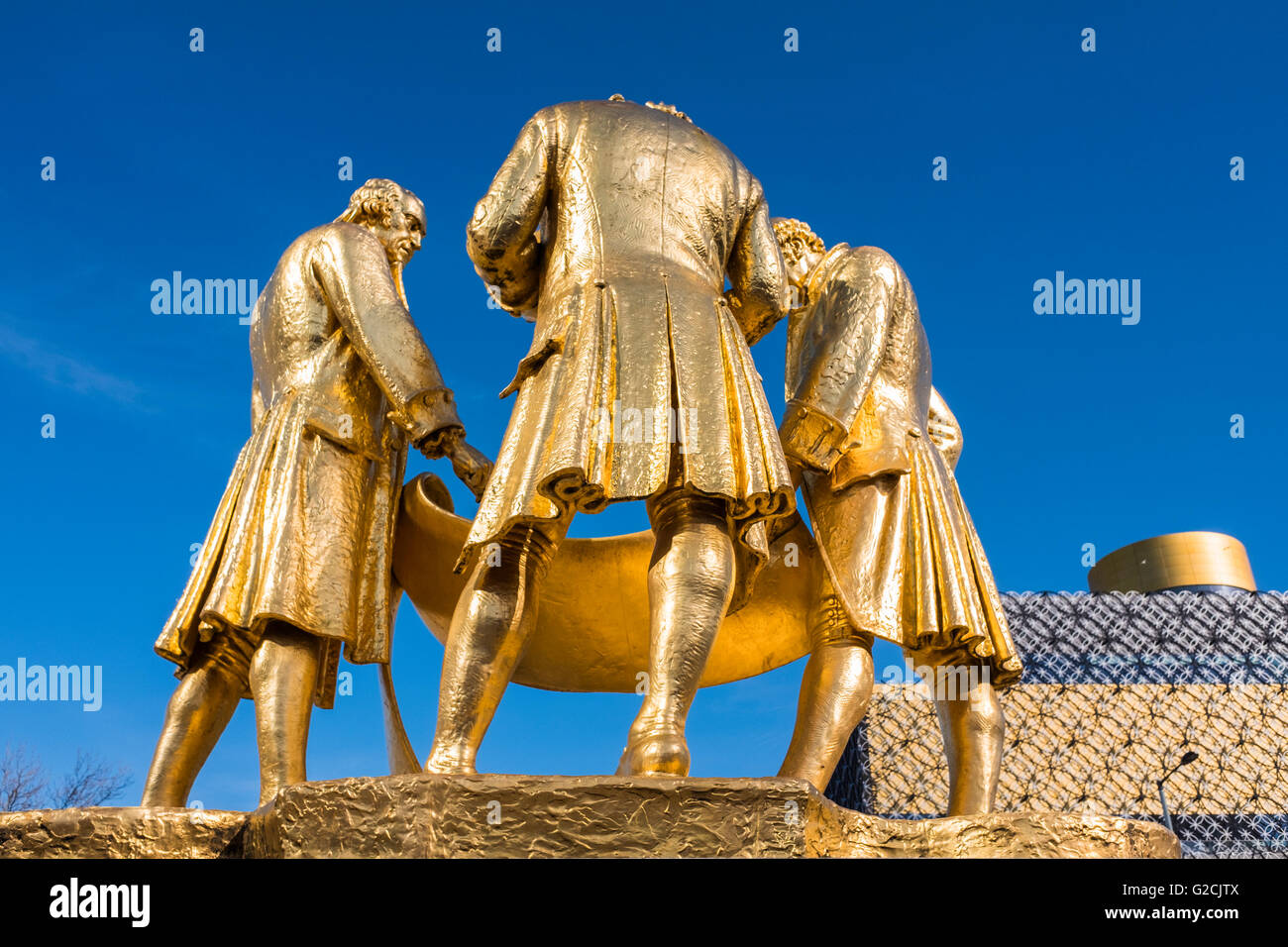 Statue de Matthew Boulton et James Watt, William Murdoch, Birmingham, West Midlands, England, Royaume-Uni Banque D'Images