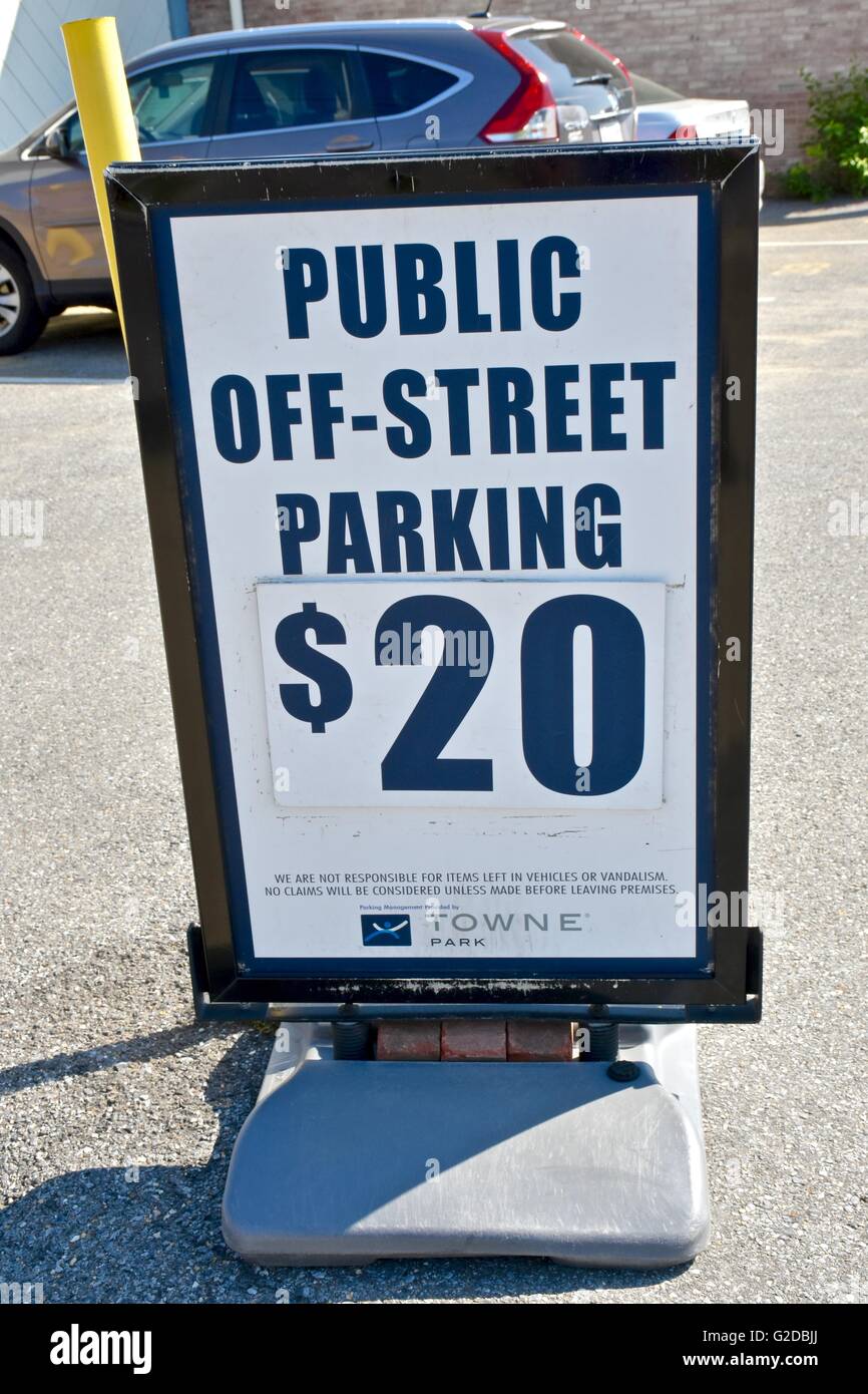 Off street parking public pour 20 $ Banque D'Images