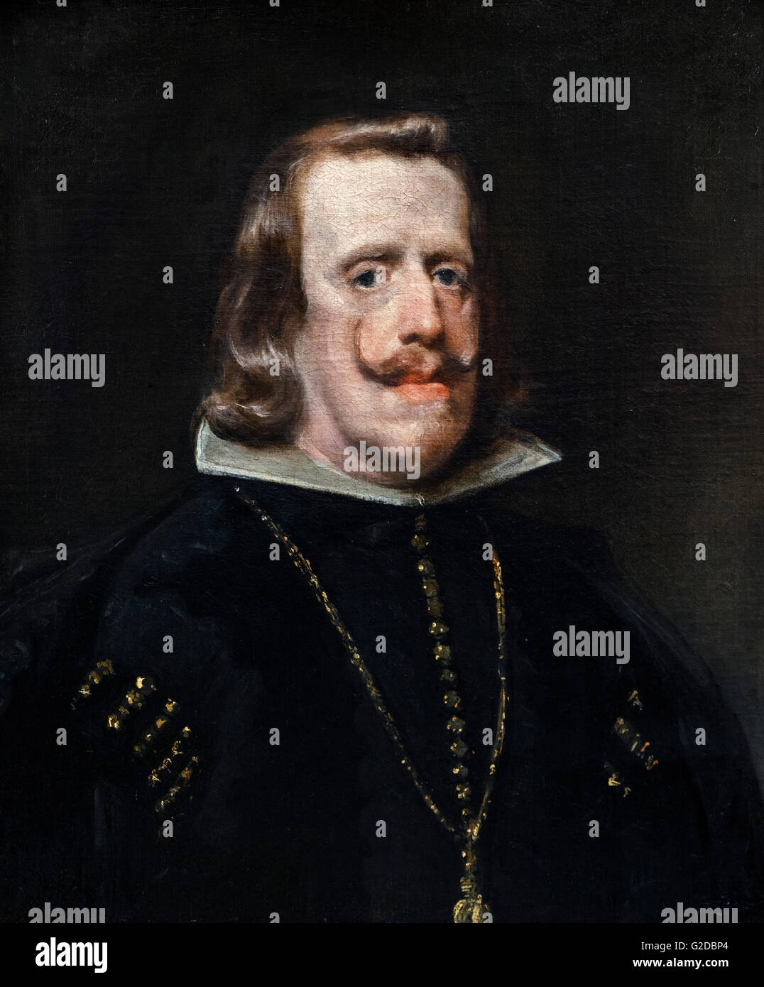 Philippe IV d'Espagne (Felipe IV ; 1605-1665), roi d'Espagne et du Portugal 1621 jusqu'à sa mort (Portugal, jusqu'en 1640), qui a régné pendant la plus grande partie de la guerre de Trente Ans. Portrait par Diego Velázquez, huile sur toile, c.1656. Banque D'Images