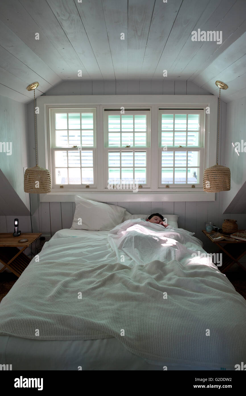 Garçon dormant Banque D'Images