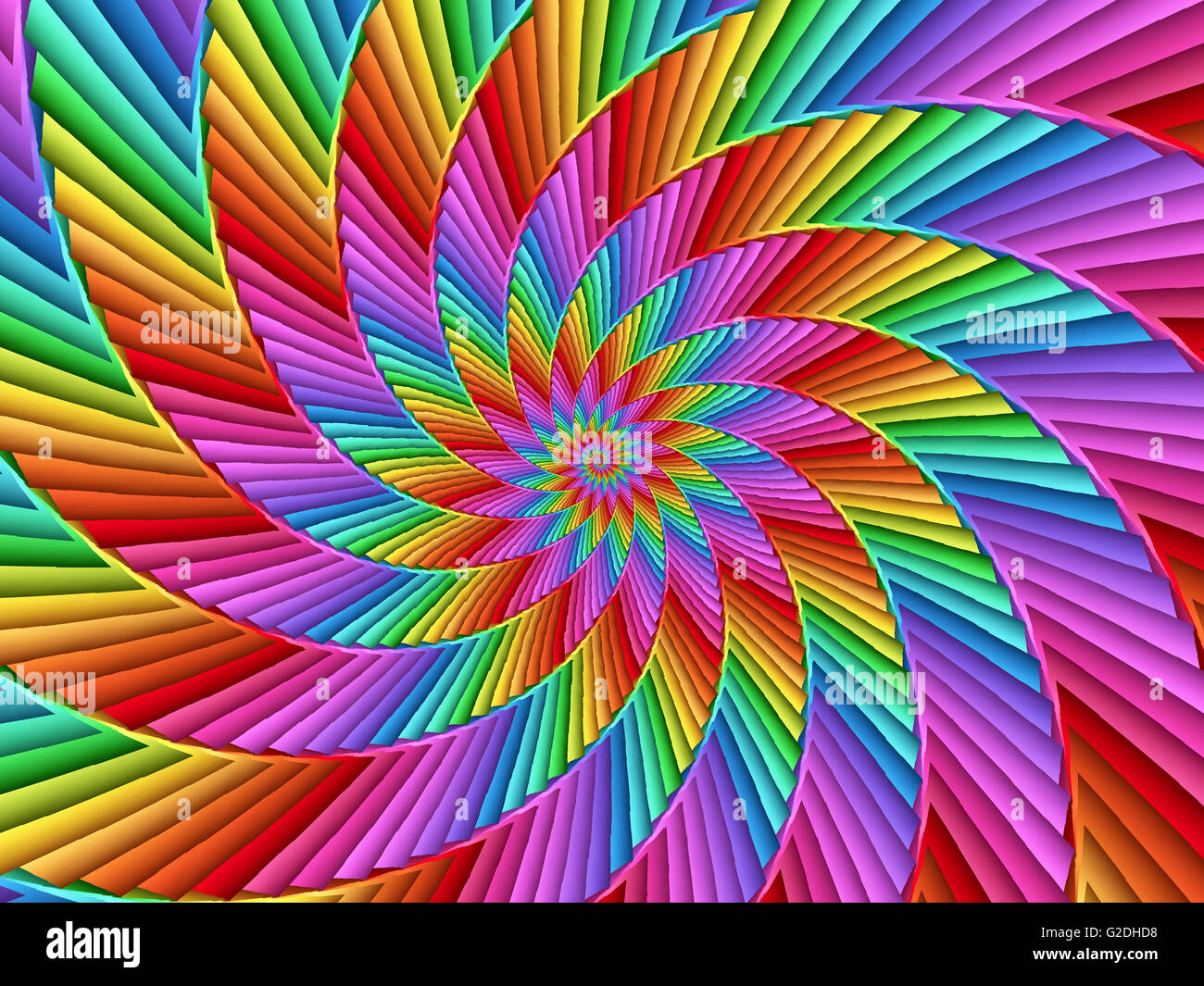 Arrière-plan en spirale Arc-en-ciel psychédélique Banque D'Images