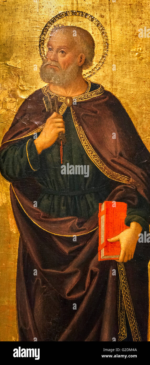 Saint Paul, attribuée à Antoniazzo Romano c.1430-1510), huile sur panneau, c.1460-80 Banque D'Images
