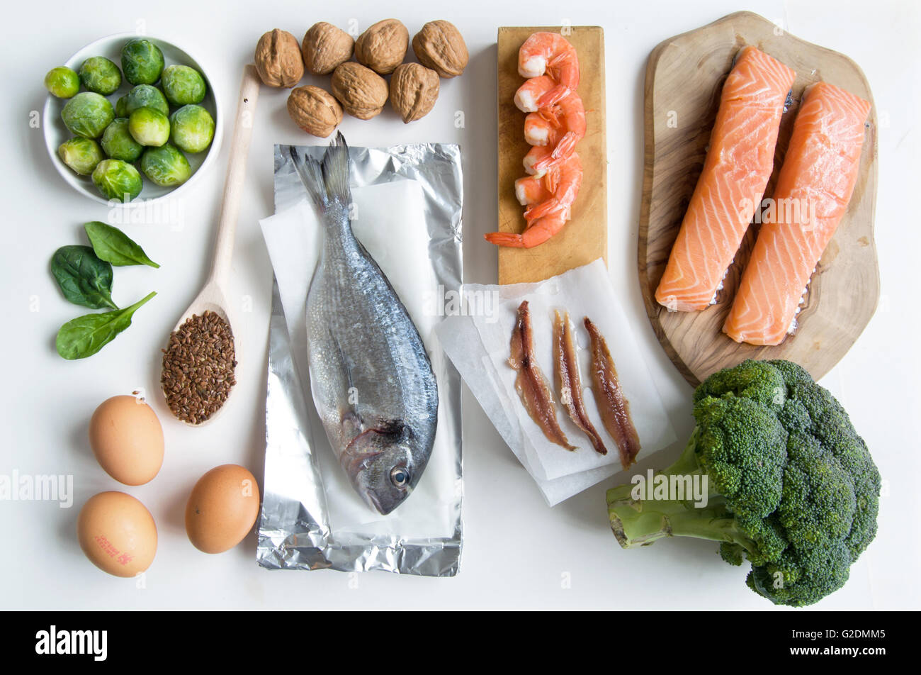 Collecte d'aliments riches en oméga 3 Banque D'Images