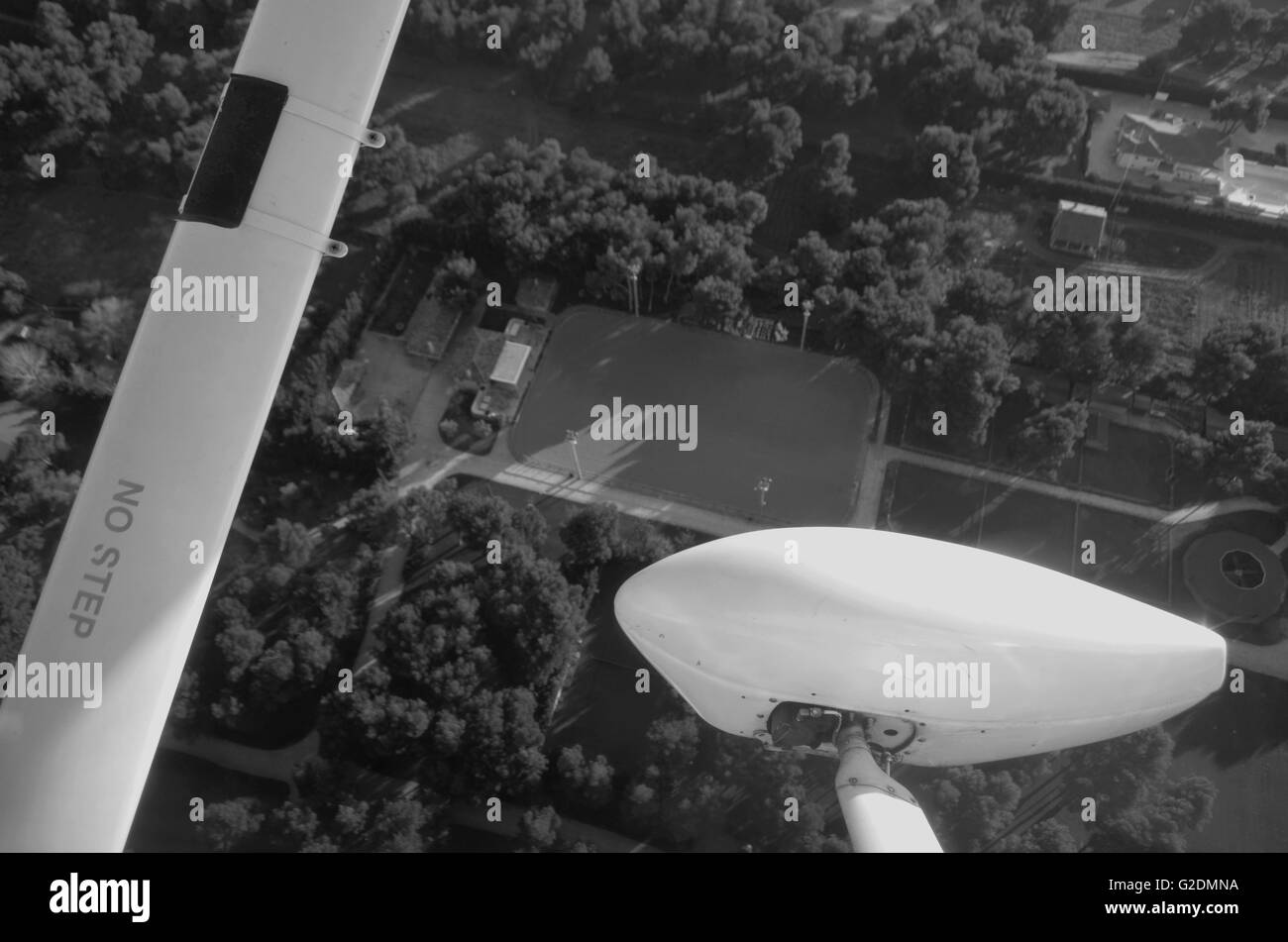 Chessna leçon de vol . Fom pics au-dessus de l'aéroport de Athènes , Tatoi et Aegina island . Un cadeau fantastique de mon bon ami , Jim . Banque D'Images