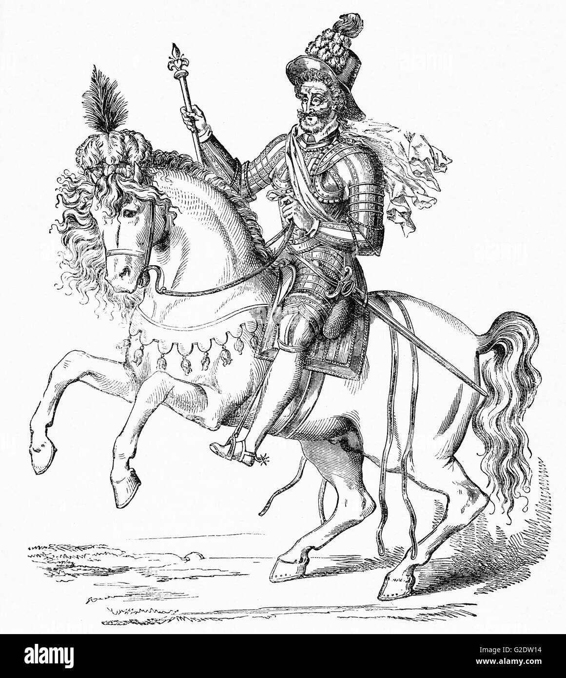 Henry IV, également connu par le surnom de "bon roi Henry', était roi de Navarre de 1572 à 1610 et Roi de France de 1589 à 1610. Il fut le premier monarque français de la Maison de Bourbon. Banque D'Images