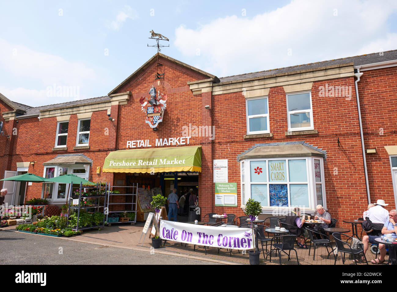 Marché de détail Pershore Banque D'Images