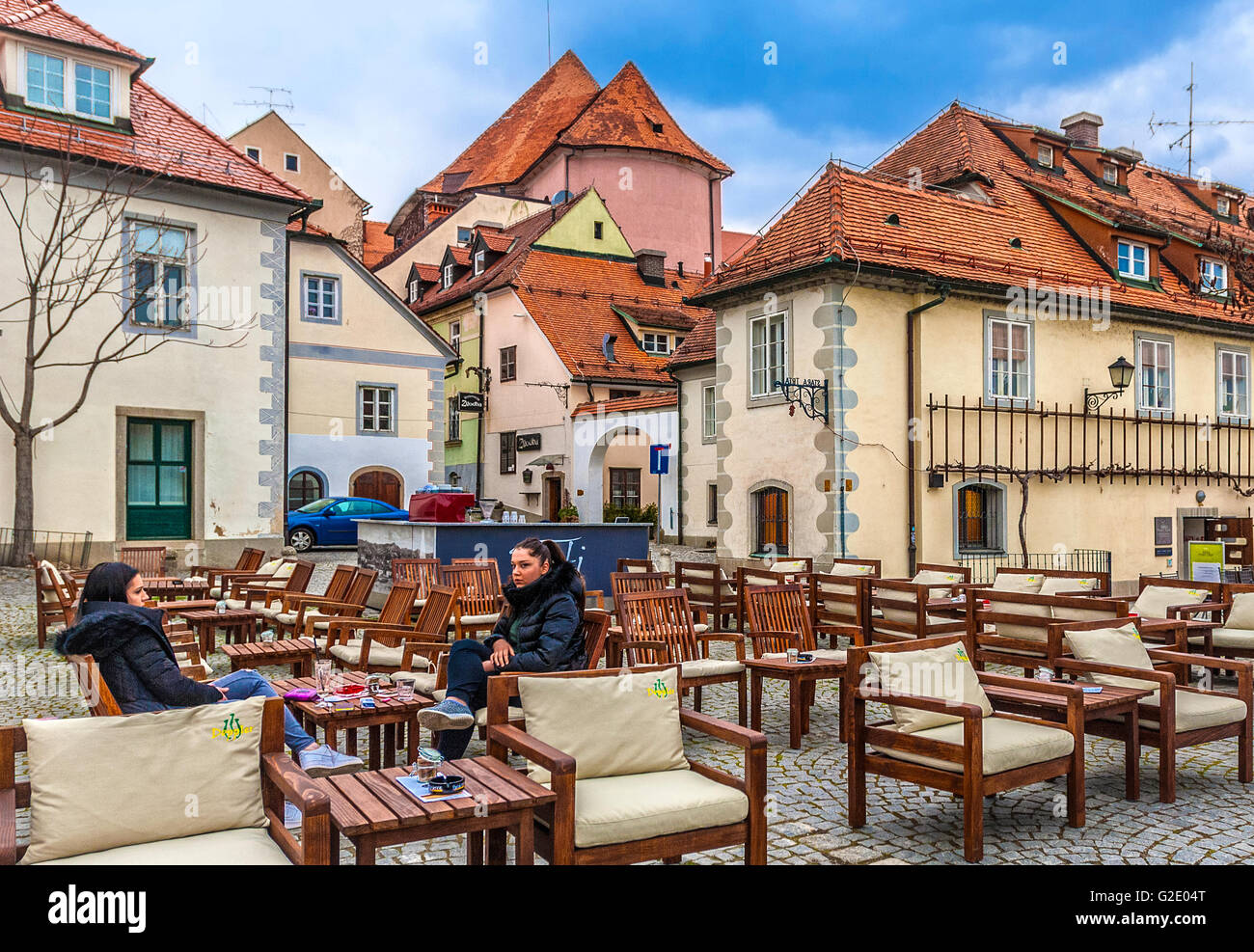 Maribor - Slovénie - Podravska Dravska Ulica -accueil avec la plus vieille vigne dans le monde Banque D'Images