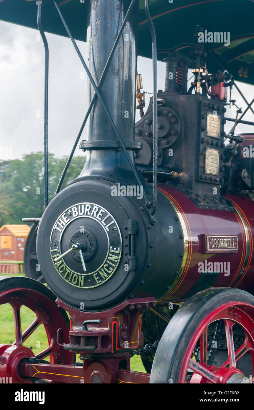 Détail de la chaudière à vapeur moteur de traction Cromwell au Vintage véhicule et rassemblement à vapeur du nord du Pays de Galles Corwen Banque D'Images