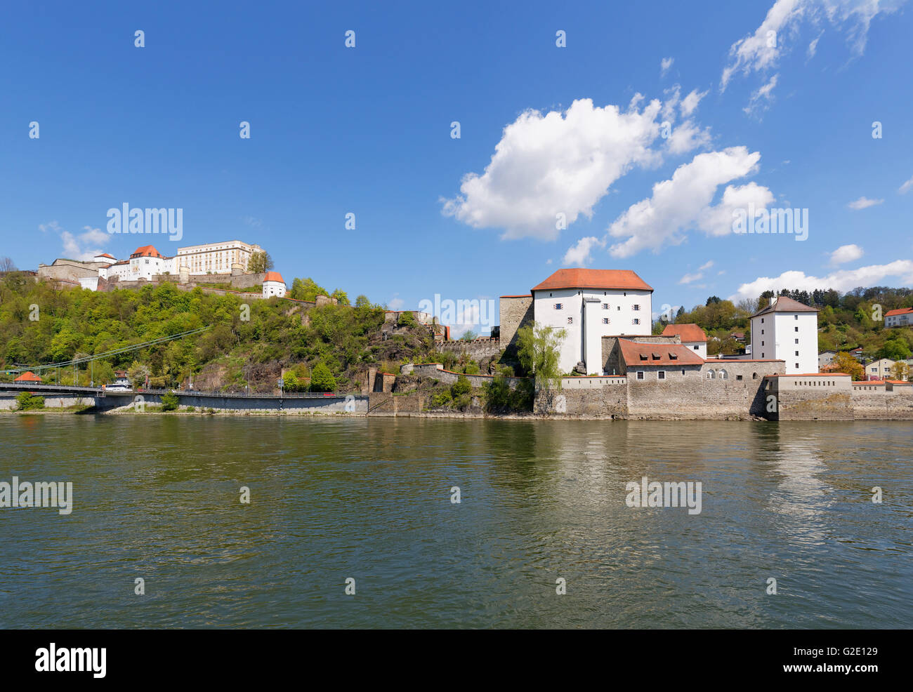 Chambre basse et Veste Oberhaus, Danube, Passau, Thuringe, Bavière, Allemagne Banque D'Images