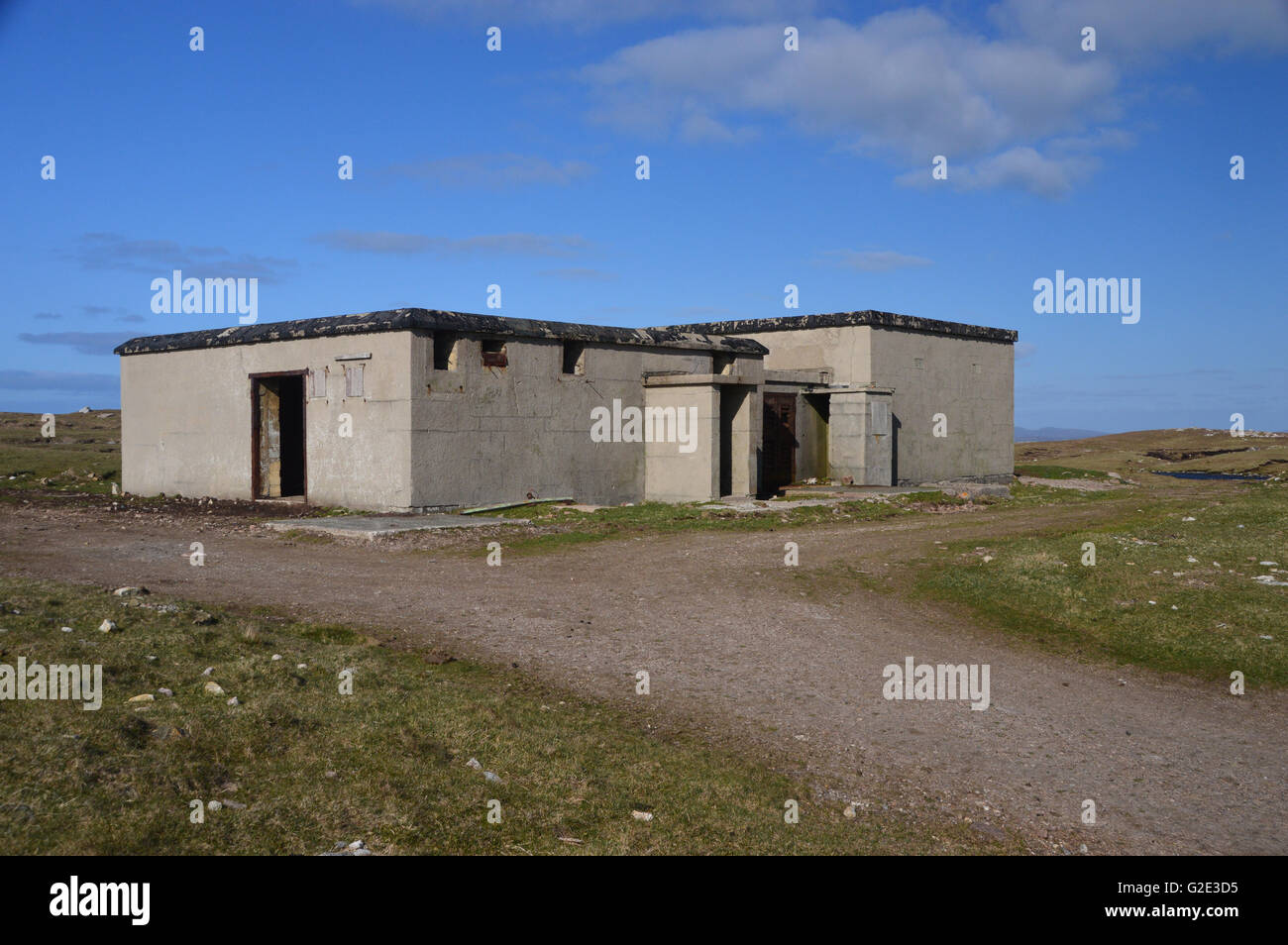La guerre froide abandonnée Station Radar de Gallan tête sur l'lsle de Harris, Outer Hebrides, Western Isles, en Écosse au Royaume-Uni. Banque D'Images