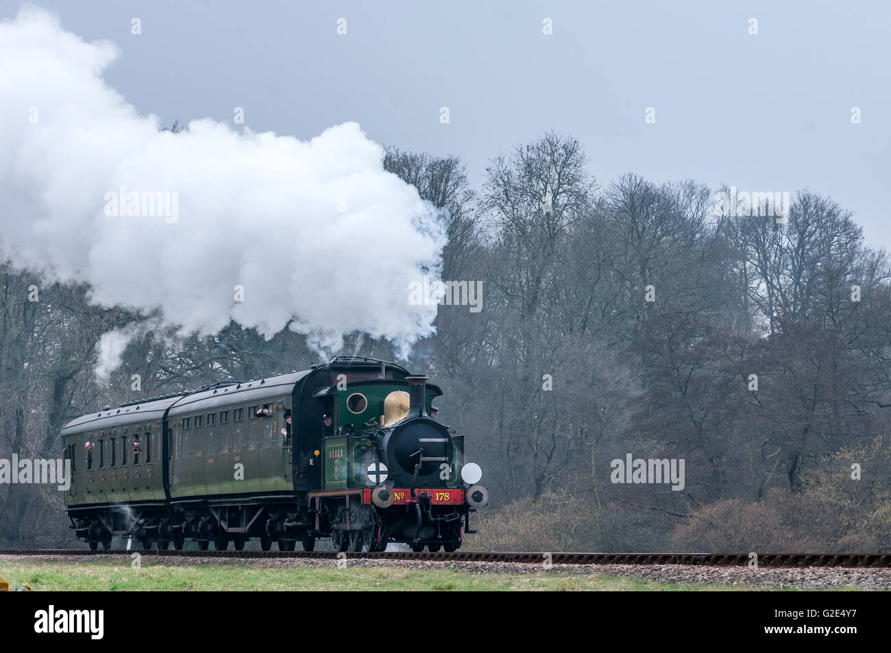 Wainwright un 'P', pas de locomotive Classe 178, sur la ligne de chemin de fer Bluebell à West Sussex. Banque D'Images