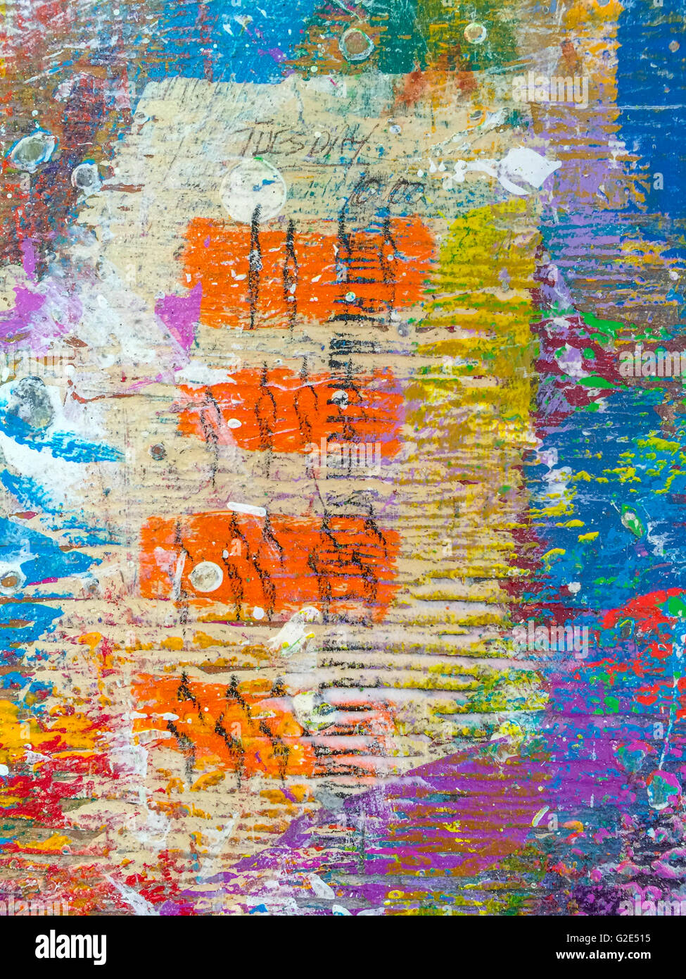 Détail de la table de travail de l'artiste Banque D'Images