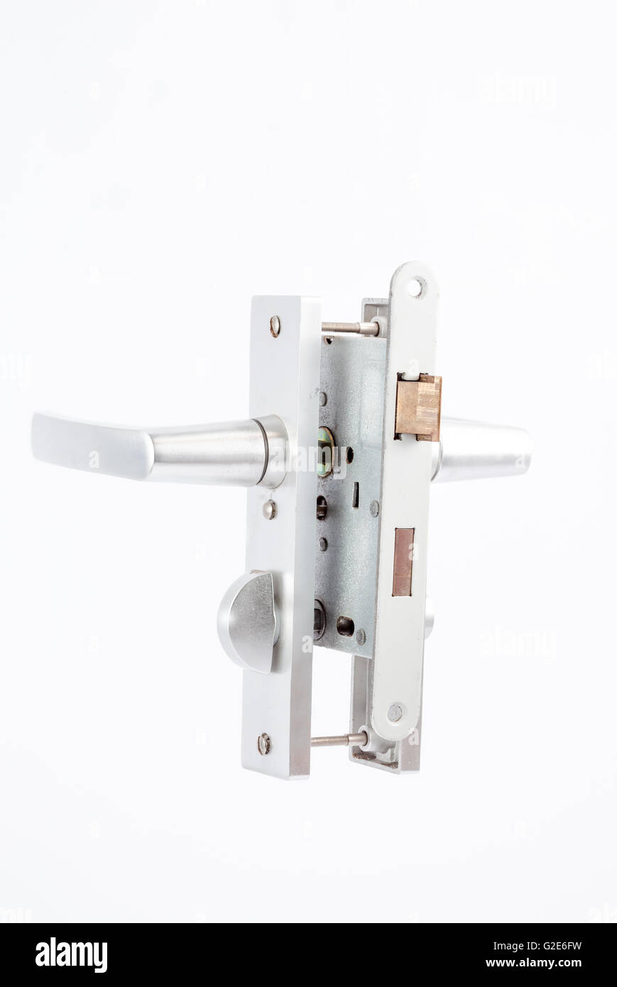 Une serrure de sécurité avec cylindre et poignée de porte clés Banque D'Images