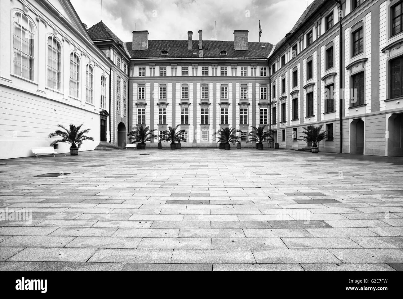 Cour intérieure, le château de Prague, Prague, République Tchèque Banque D'Images