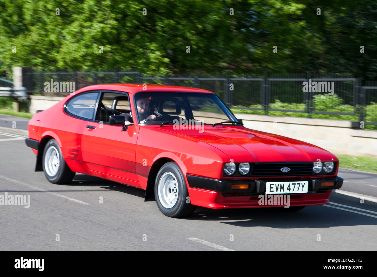 Ford Capri Pendle, Lancashire, Royaume-Uni. 29 mai, 2016. Les moteurs rugissaient dans tout le matériel roulant collines Pennine aujourd'hui comme de supercars classique au moderne jour est arrivé pour la charité PowerFest répondre à Pendle. Credit : Cernan Elias/Alamy Live News Banque D'Images