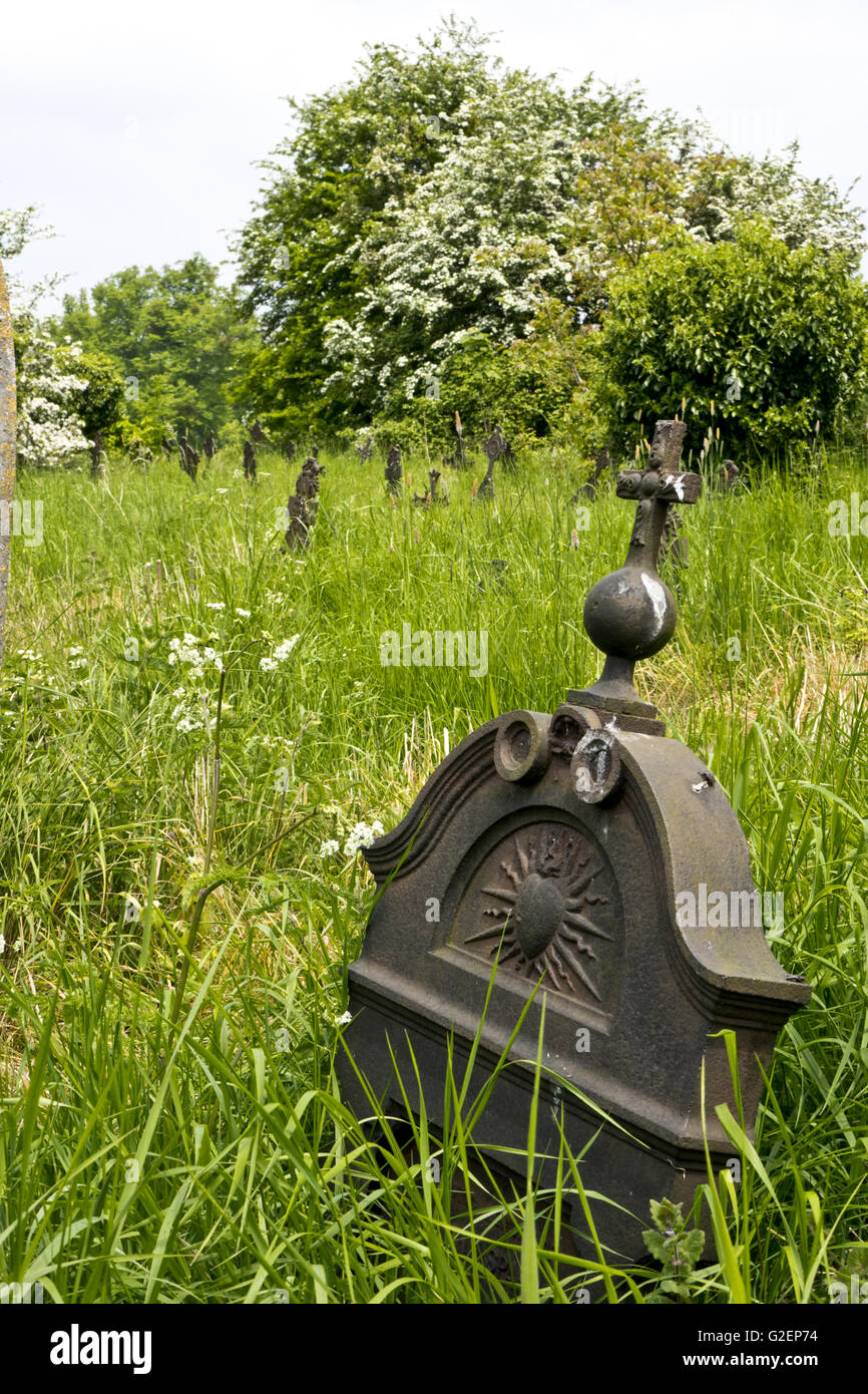 Pierres tombales pierres tombales en fonte Banque D'Images