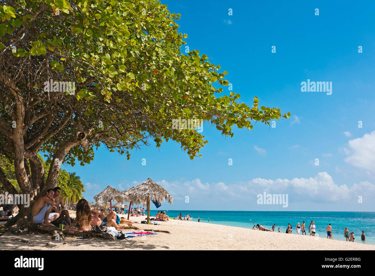 Vue horizontale de Playa Ancon près de Trinidad, Cuba. Banque D'Images