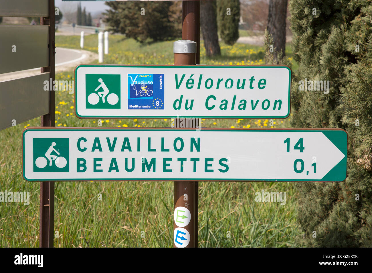 Itinéraire cycliste Calavon, Provence, France, Europe Banque D'Images