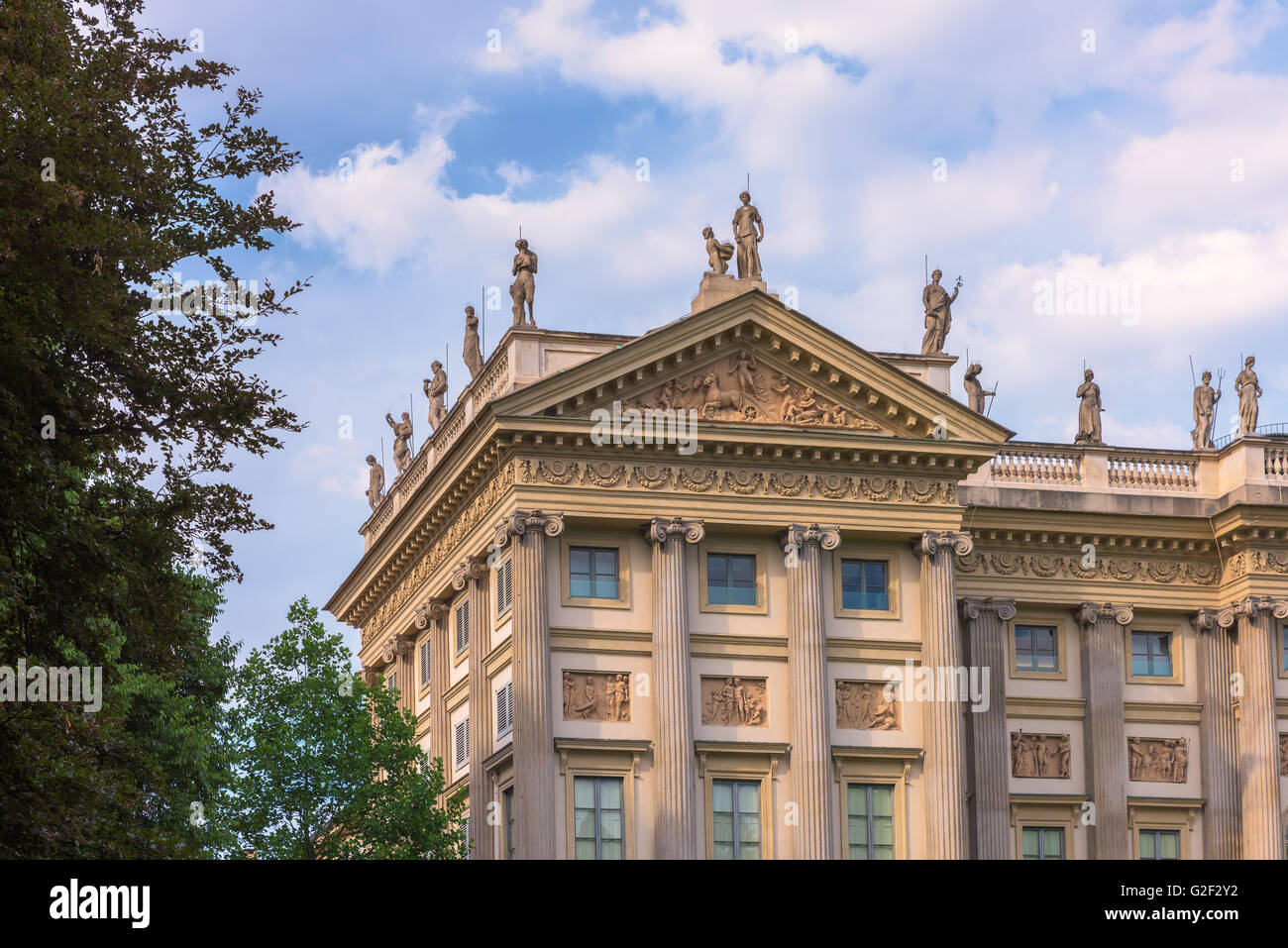 Villa Reale, Milan, Italie ; voir de beaux palais néoclassique. Banque D'Images