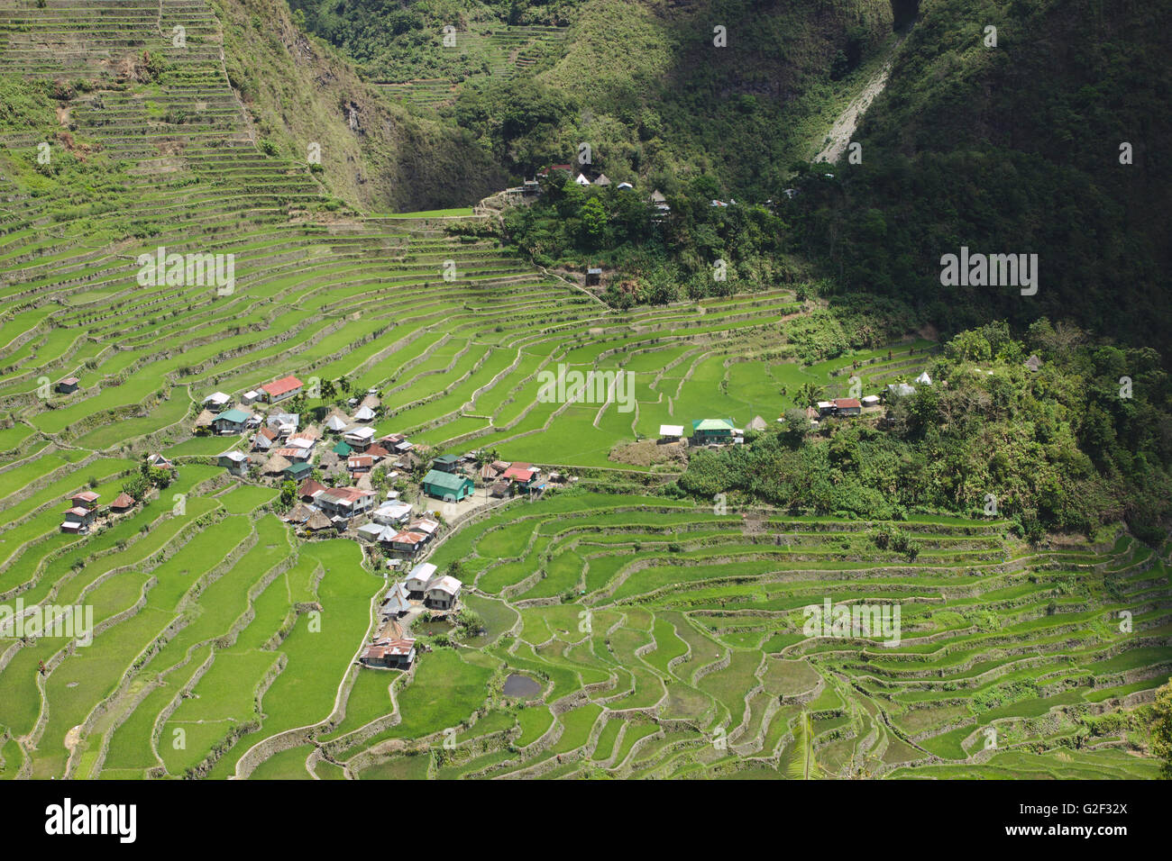 Batad Village et rizières en terrasses d'Ifugao, dans le nord de Luzon, Philippines Banque D'Images