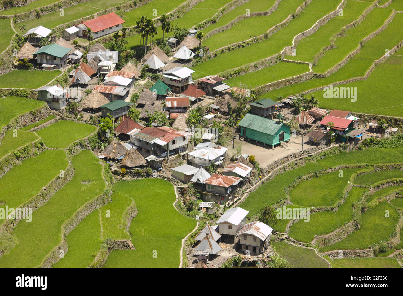 Batad Village et rizières en terrasses d'Ifugao, dans le nord de Luzon, Philippines Banque D'Images