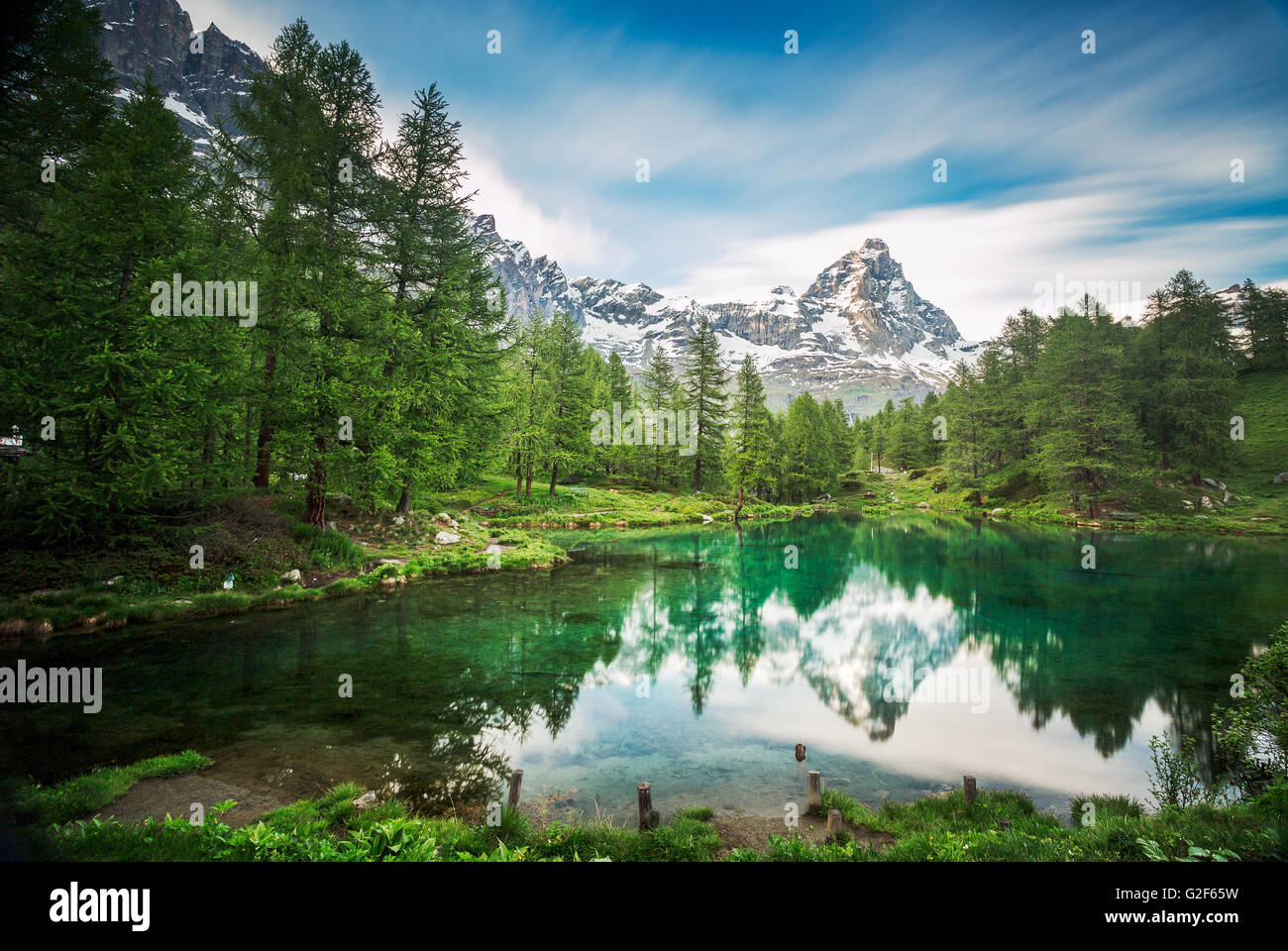 Cervino/ Matterhorn peak à Breuil-Cervinia, Valtournenche, vallée d'Aoste, Alpes, Italie Banque D'Images