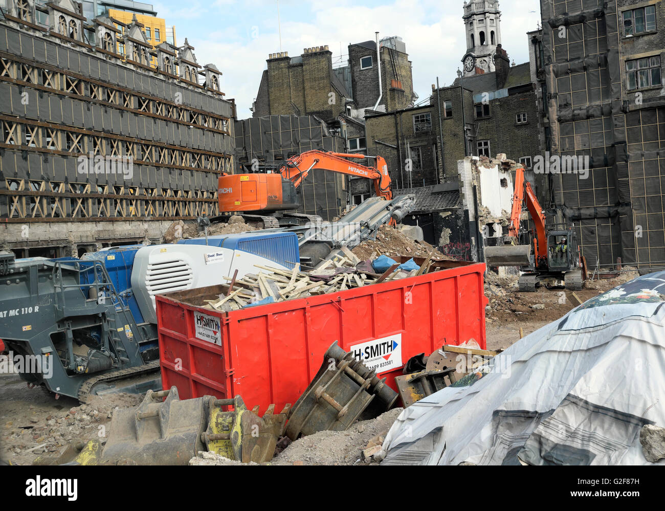 Avis de démolition d'Andrew Borde rue près de Tottenham Court Road à la direction St Giles London UK Zone KATHY DEWITT Banque D'Images