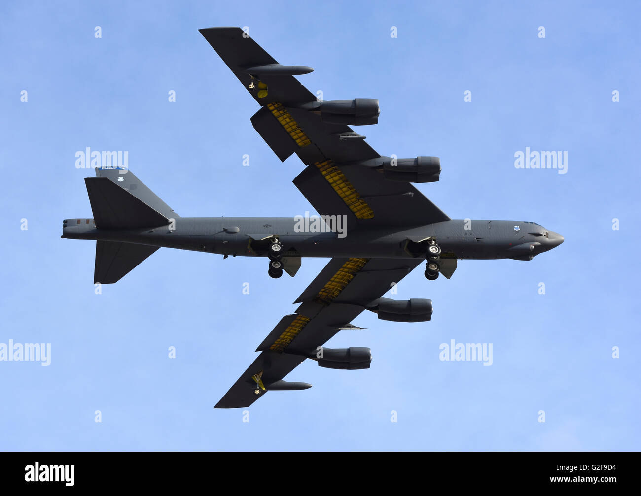 L'US Air Force UN B-52G Stratofortress de 2e Bomb Wing, se prépare pour l'atterrissage à Nellis Air Force Base, au Nevada, au cours de l'effort Banque D'Images