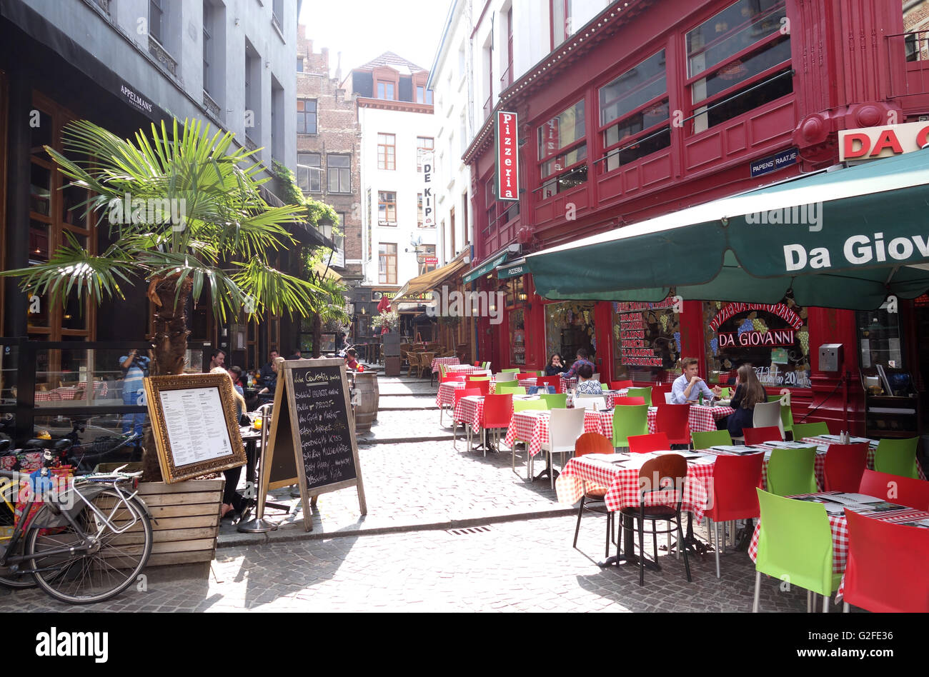 Manger et sortir à Anvers, Belgique Banque D'Images