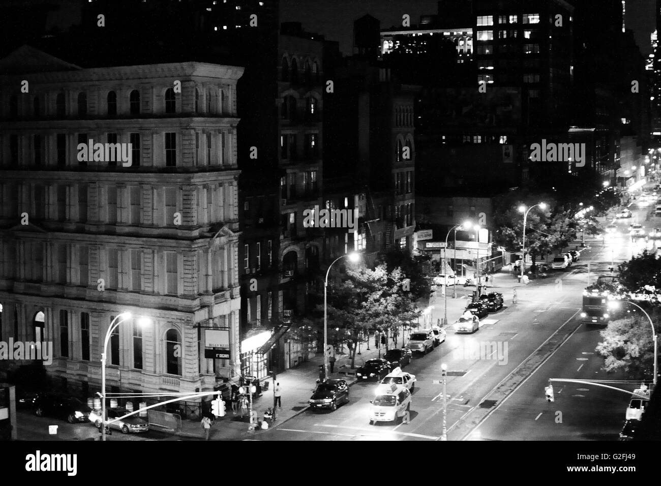 Scène de rue urbaine, High Angle View, New York City, USA Banque D'Images