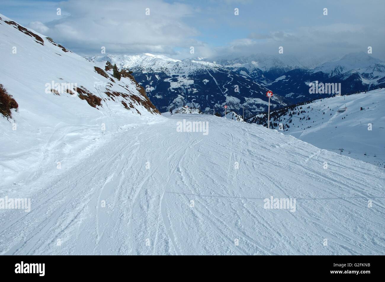 En pente à proximité Alpes Kaltenbach dans vallée du Zillertal en Autriche Banque D'Images