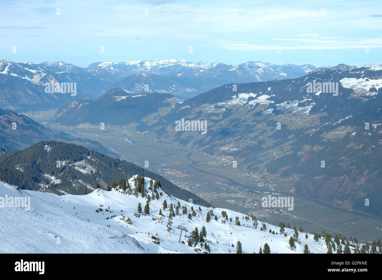 Vallée du Zillertal en Autriche à proximité Kaltenbach Banque D'Images